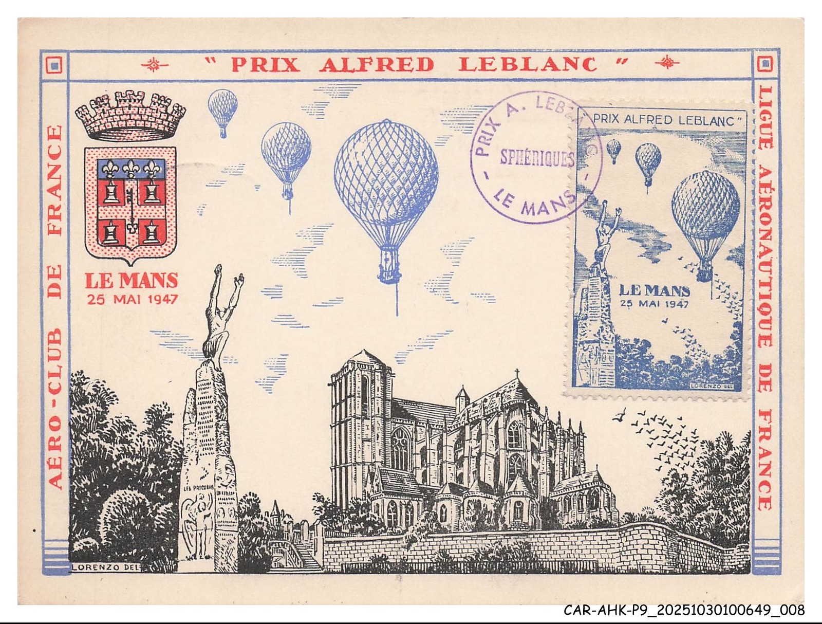 CAR-AHKP9-0500-MAXIMUM CARDS - AVIATION - LE MANS - Price Alfred Leblanc - Gra