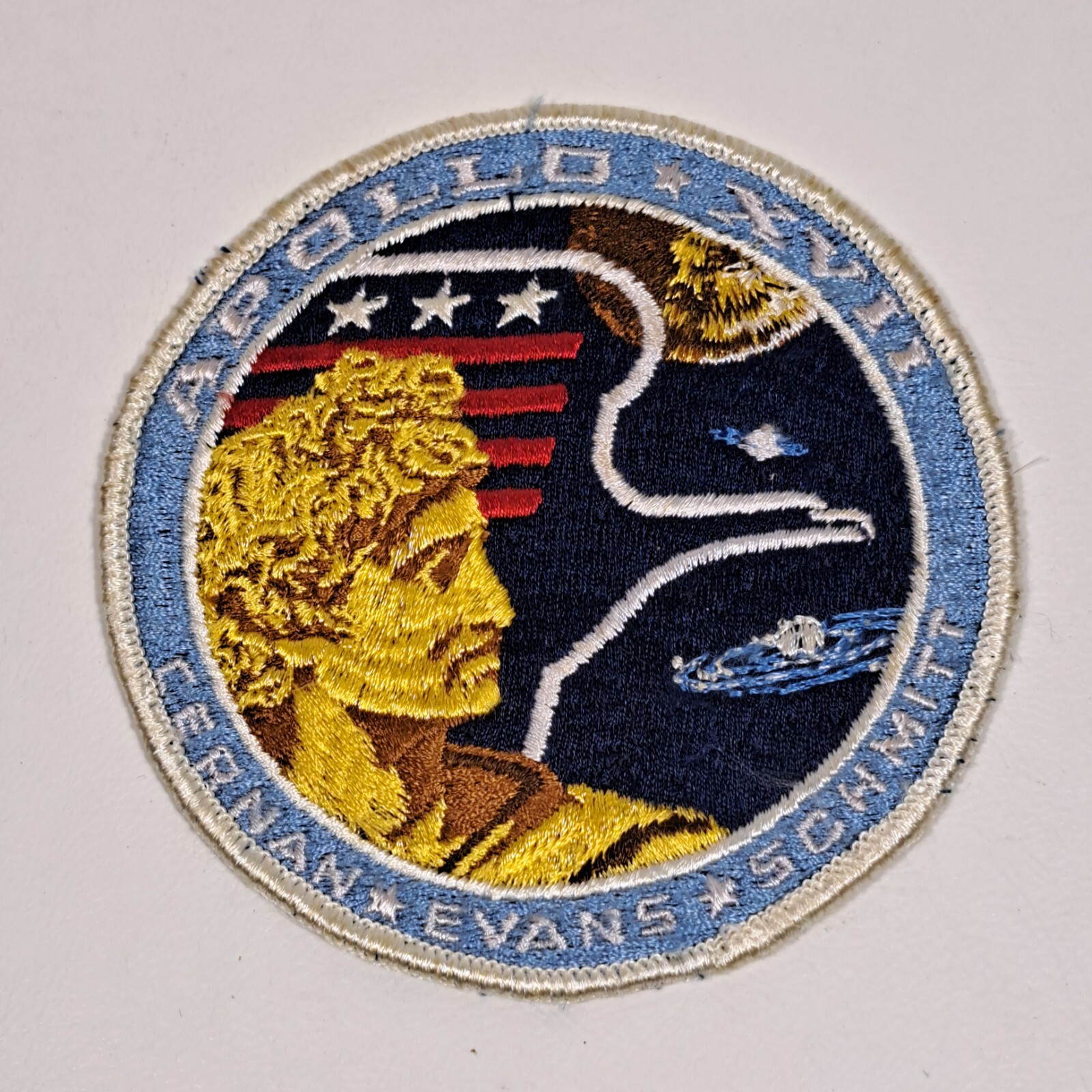 Vintage NASA Apollo XVII (17) "White Eagle" Crew 4" Embroidered Sew on Patch