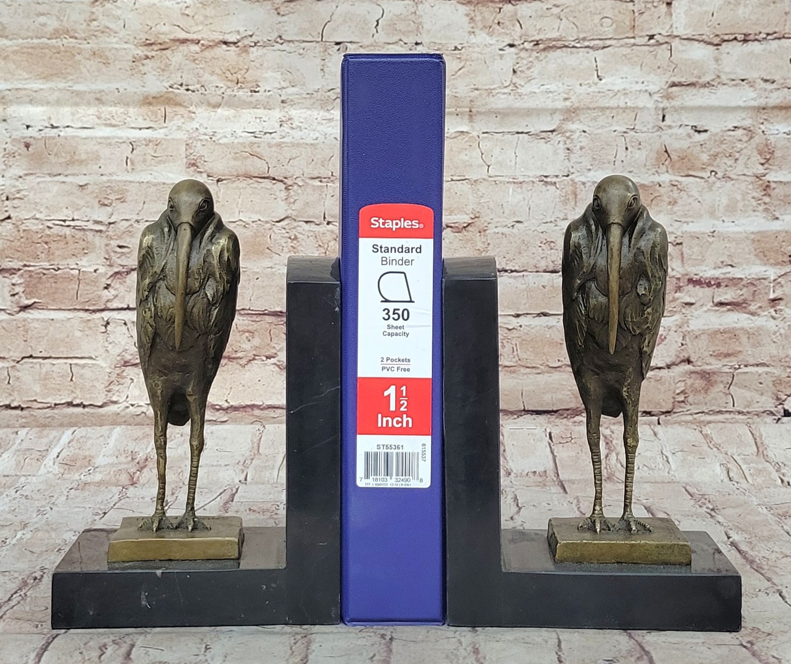 Salvador Dali Pair Pelican Bookends Book Ends Bronze Bird Lover Sculpture Figure