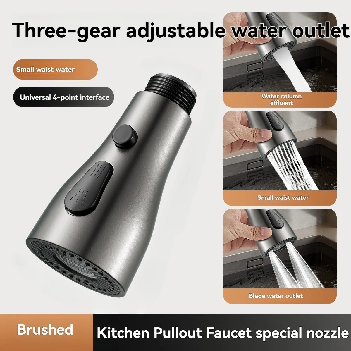 Universal Kitchen Faucet Pull Down Spray Head Replacement Sprayer Nozzle Sink Pa