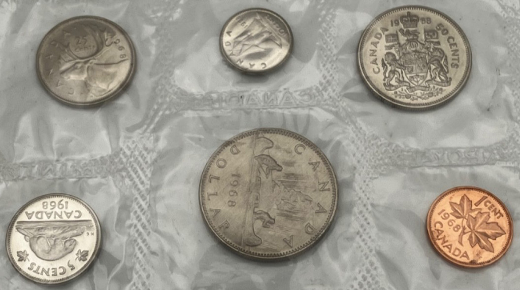 CANADA 1968 Uncirculated Coin Set - Prooflike - Royal Canadian Mint