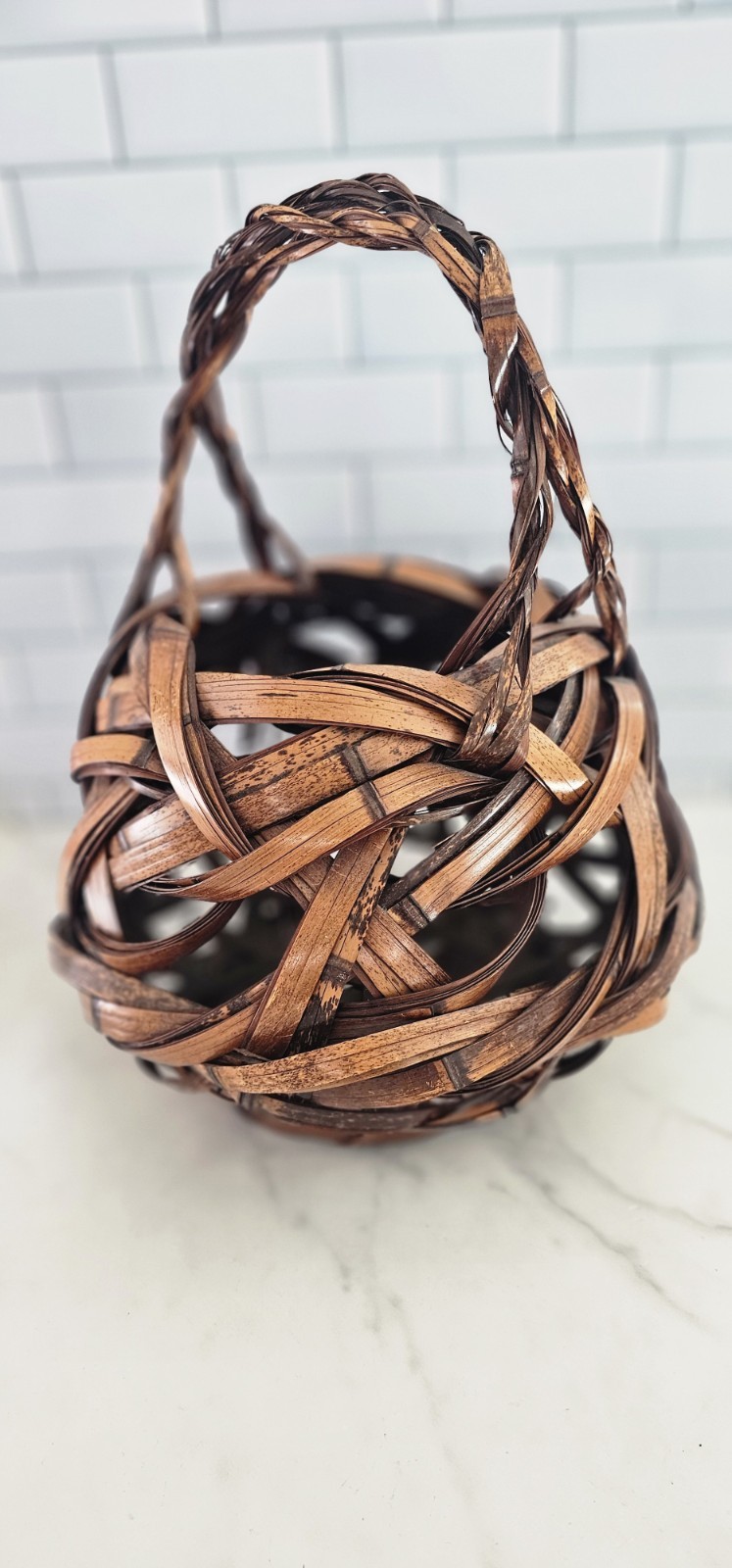  Japanese Hanakago, 'Ikebana' bamboo basket for flower arrangement