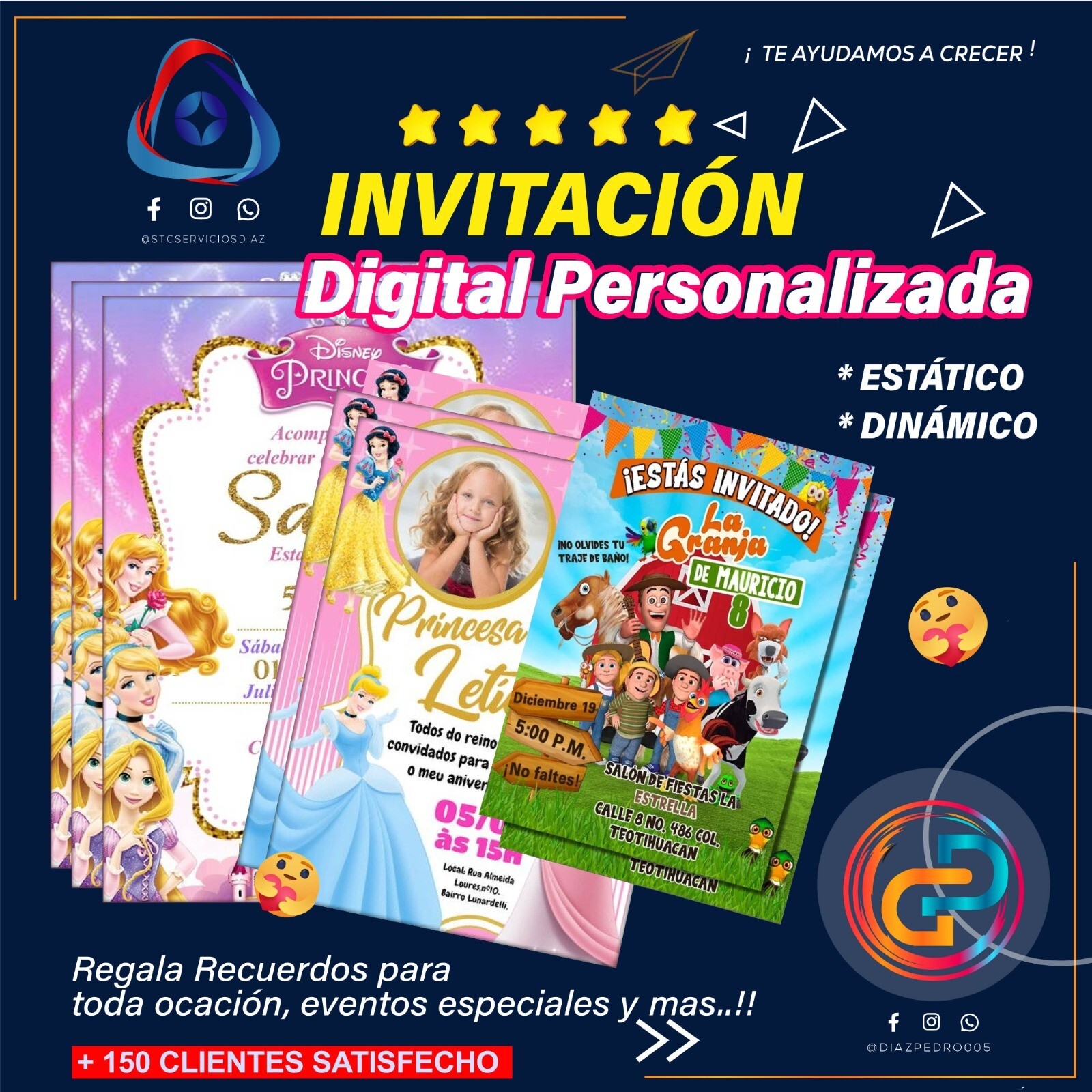 Tarjeta de invitaciones Digitales PDF  ó HTML (Digital invitations card PDF or )