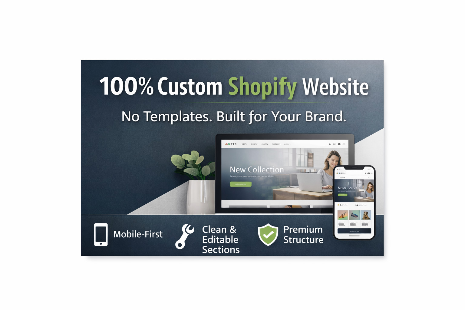 Custom Shopify Website Design & Build | 100% Personalized Store | Basic Pack