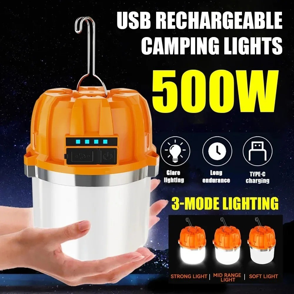 USB Rechargeable LED Camping Lantern Portable Emergency Light for Outdoor Fishin