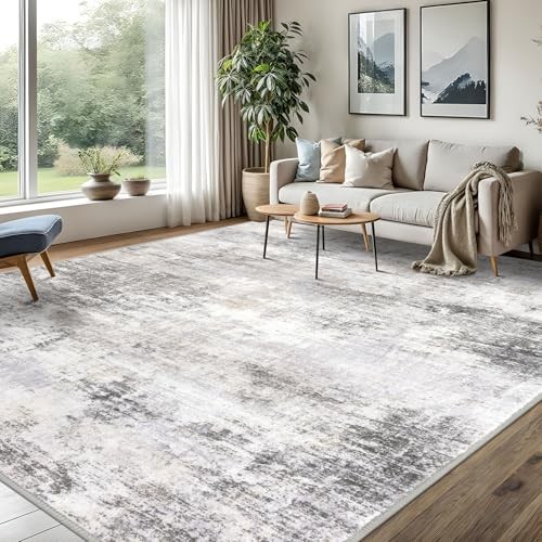  Abstract Area Rugs 8x10 Ft Washable Large Rugs for Living Room, Non Slip 