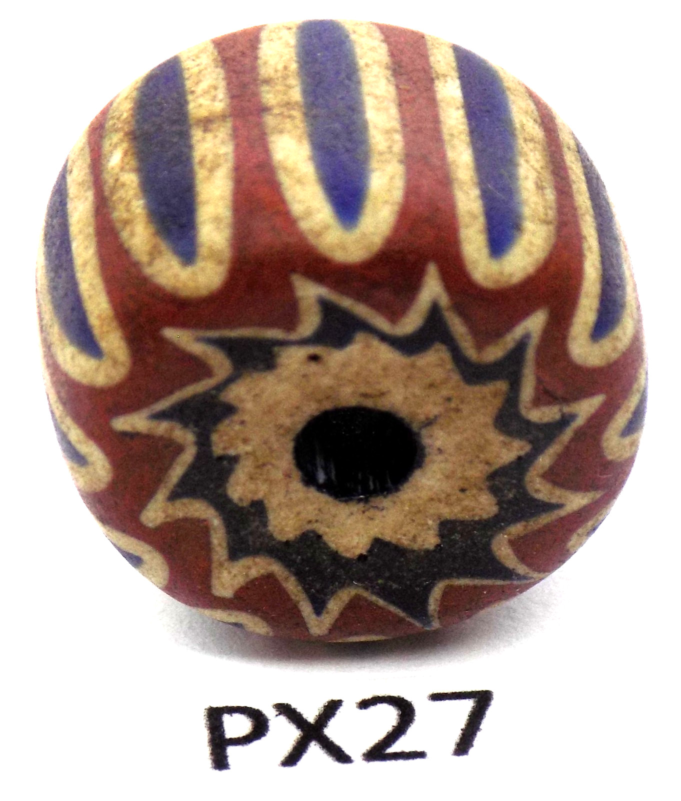 Authentic Original Antique Venetian Chevron Trade Bead African PX27Bg 44