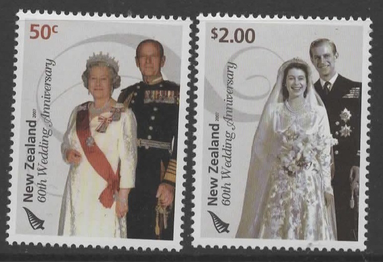 NEW ZEALAND SG2993/4 2007 DIAMOND WEDDING MNH