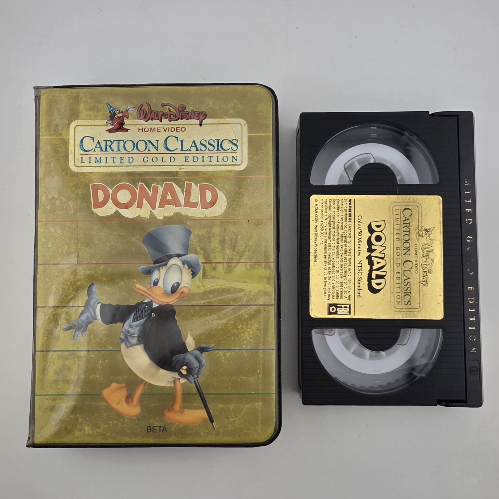 Donald Duck - Betamax - Disney Cartoon Classics Gold - 1984 (Not Vhs) *Buy2Get1*