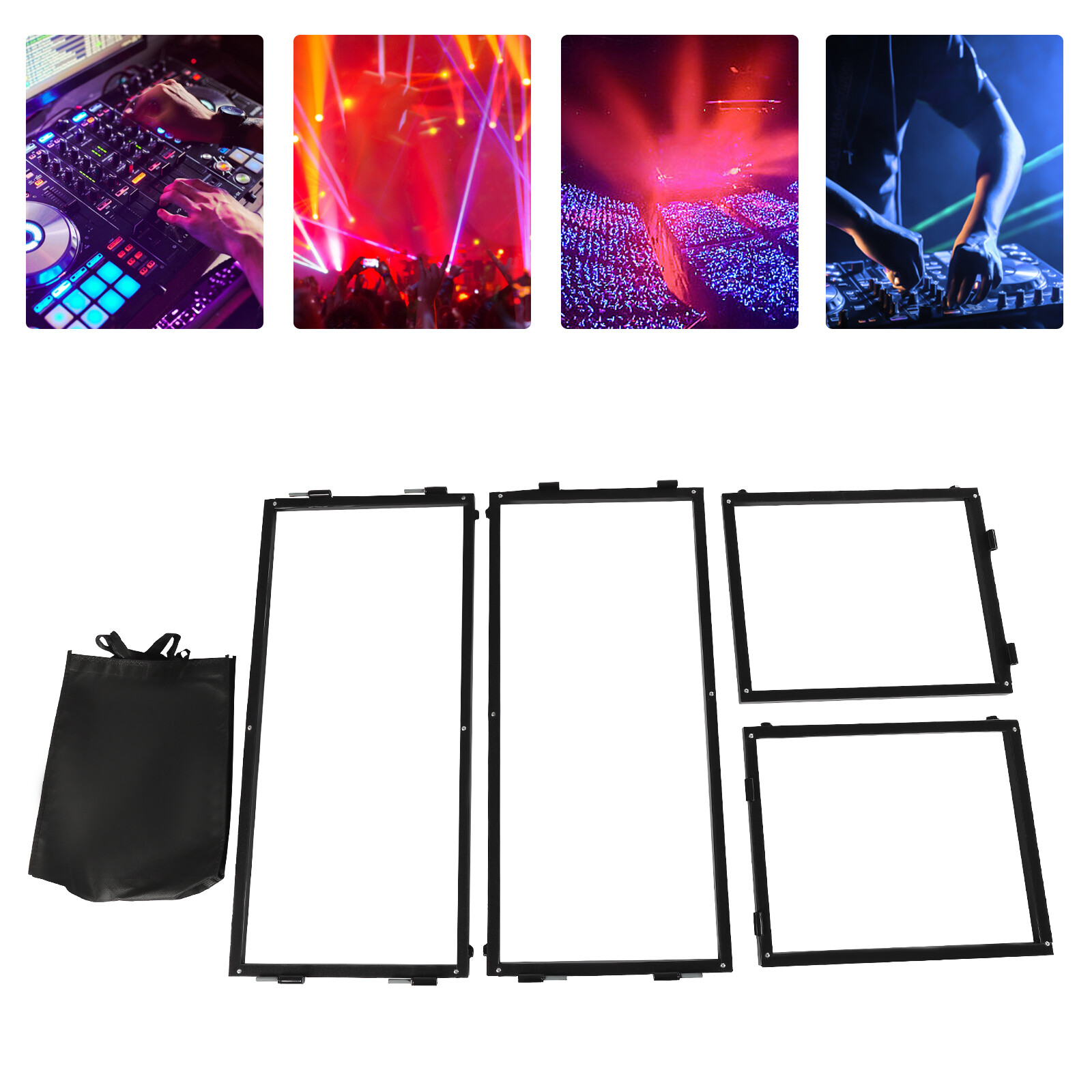 Portable Event Facade 4 Sections Tabletop DJ Booth Foldable Cover Screen NEW