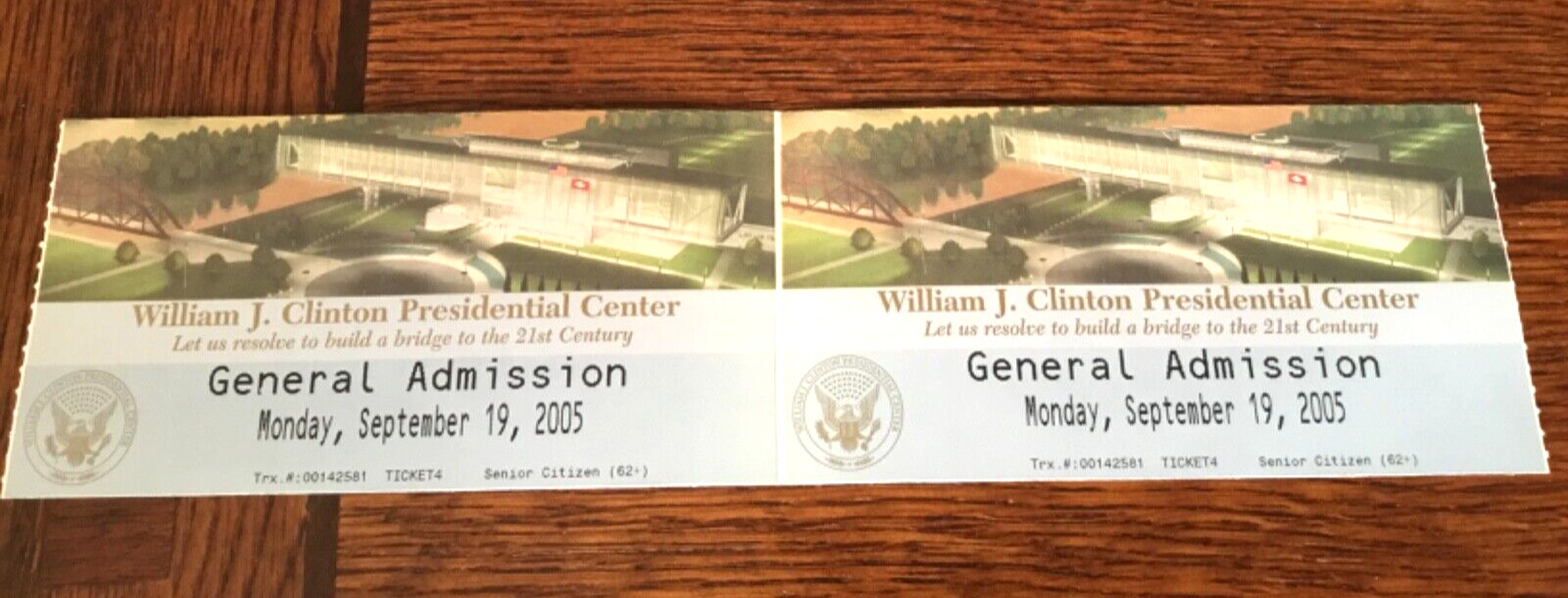 2 William Clinton Presidential Center Resolve Build Bridge 21st Century Ticket