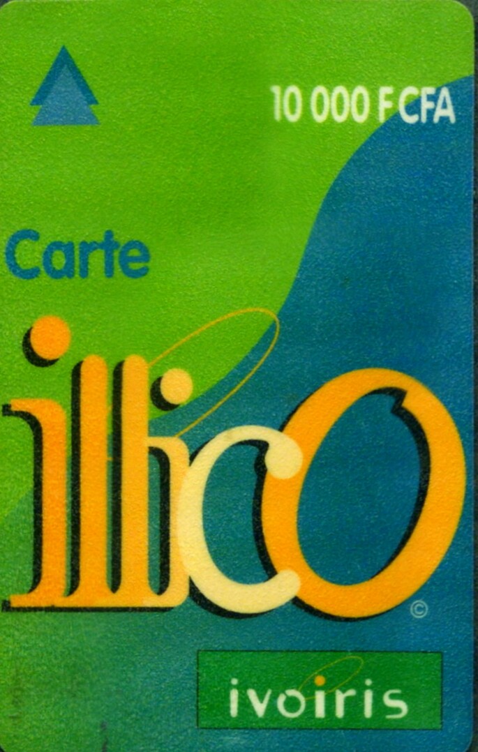 Phonecard Ivory Coast Mobile Used Illico Card (Green/Blue) 1100