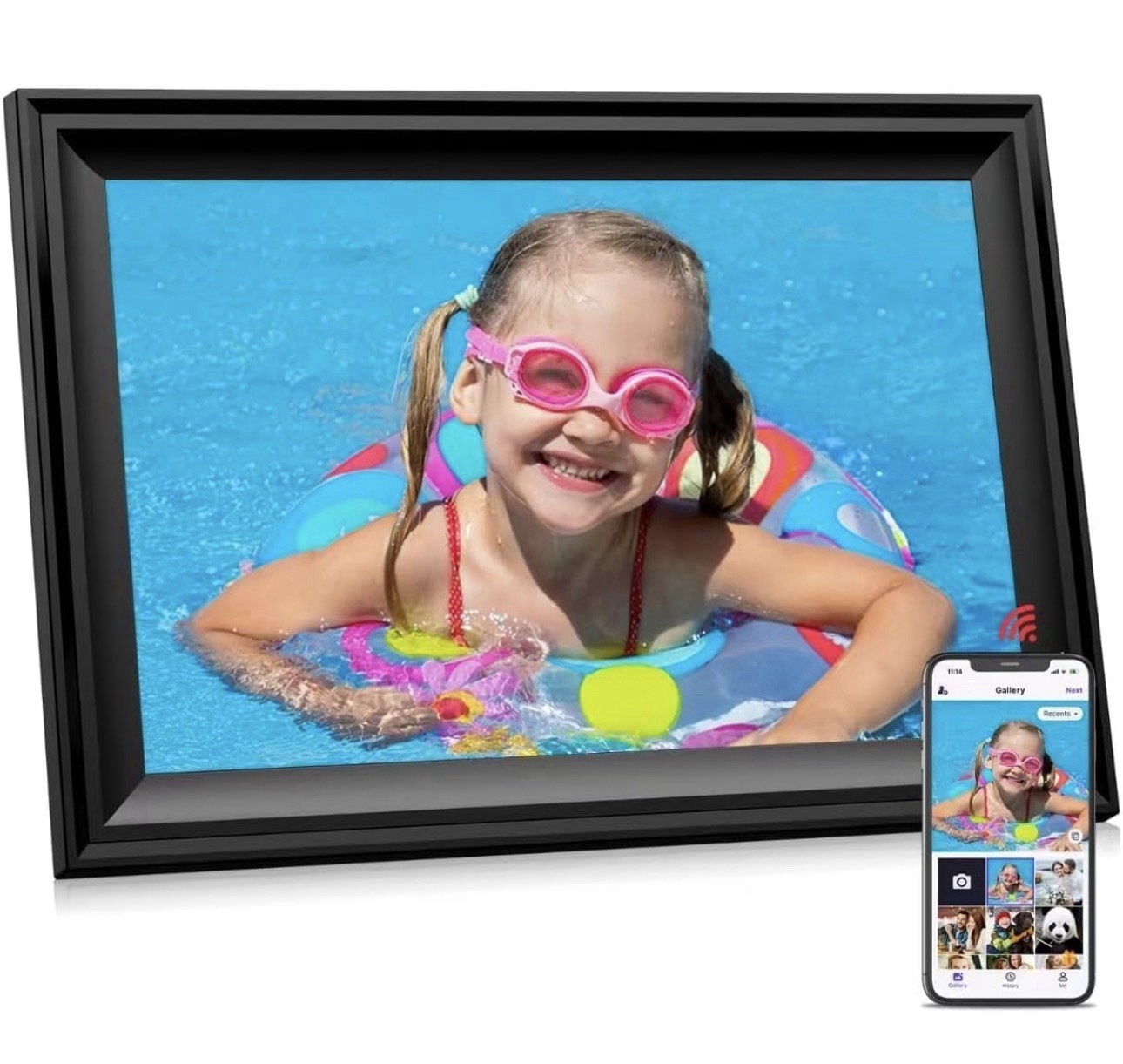 10.1 inch WiFi Digital Picture Frame Touch, 16GB Storage Smart Photo Frame