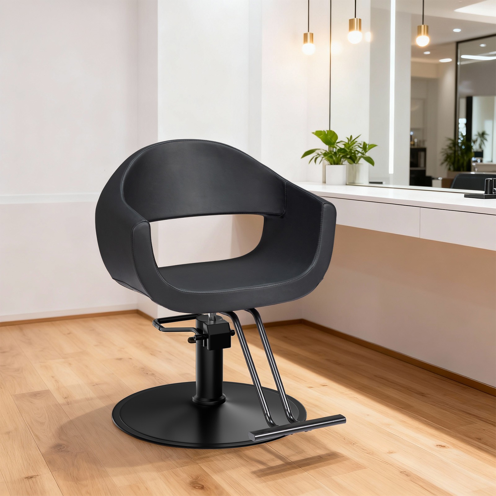 Barber Chair with Hydraulic Pump, 360° Swivel, Footrest for Barbershop Salon New