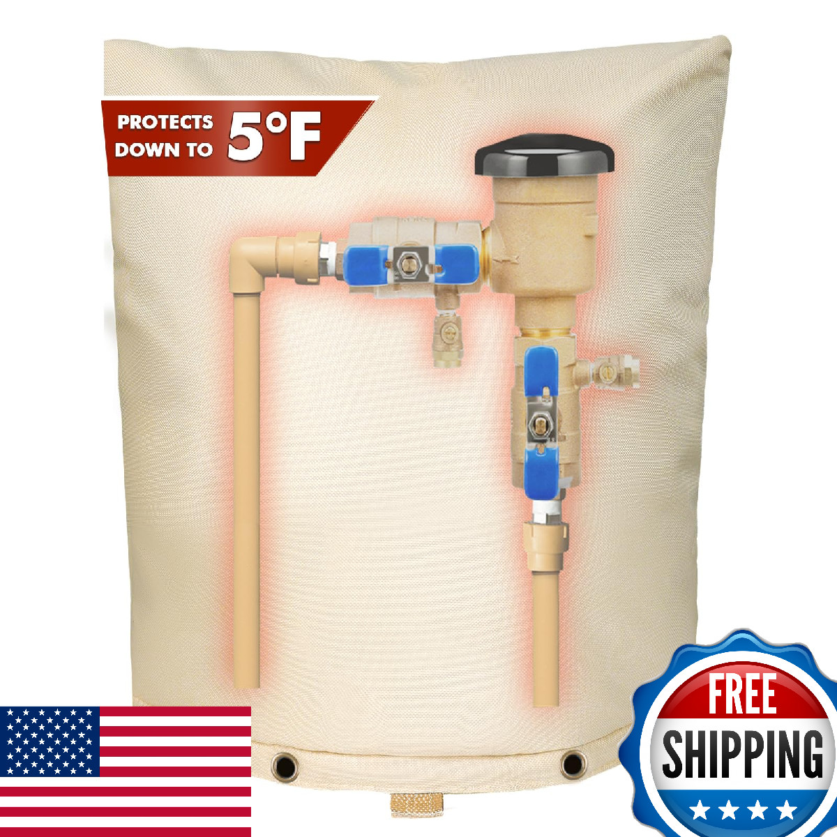 SUNICO Backflow Preventer Insulation Cover 24x26 - Winter Freeze Protection