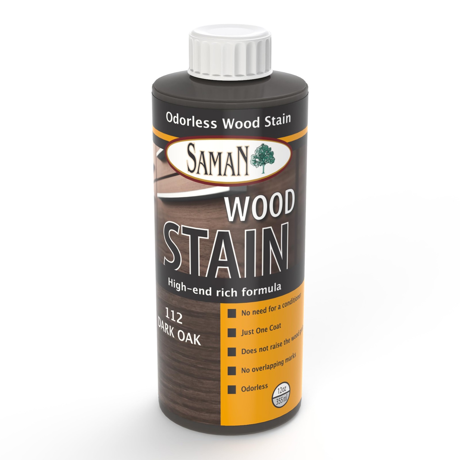 SamaN Interior Water Based Wood Stain - Natural for 12 oz, Dark Oak 