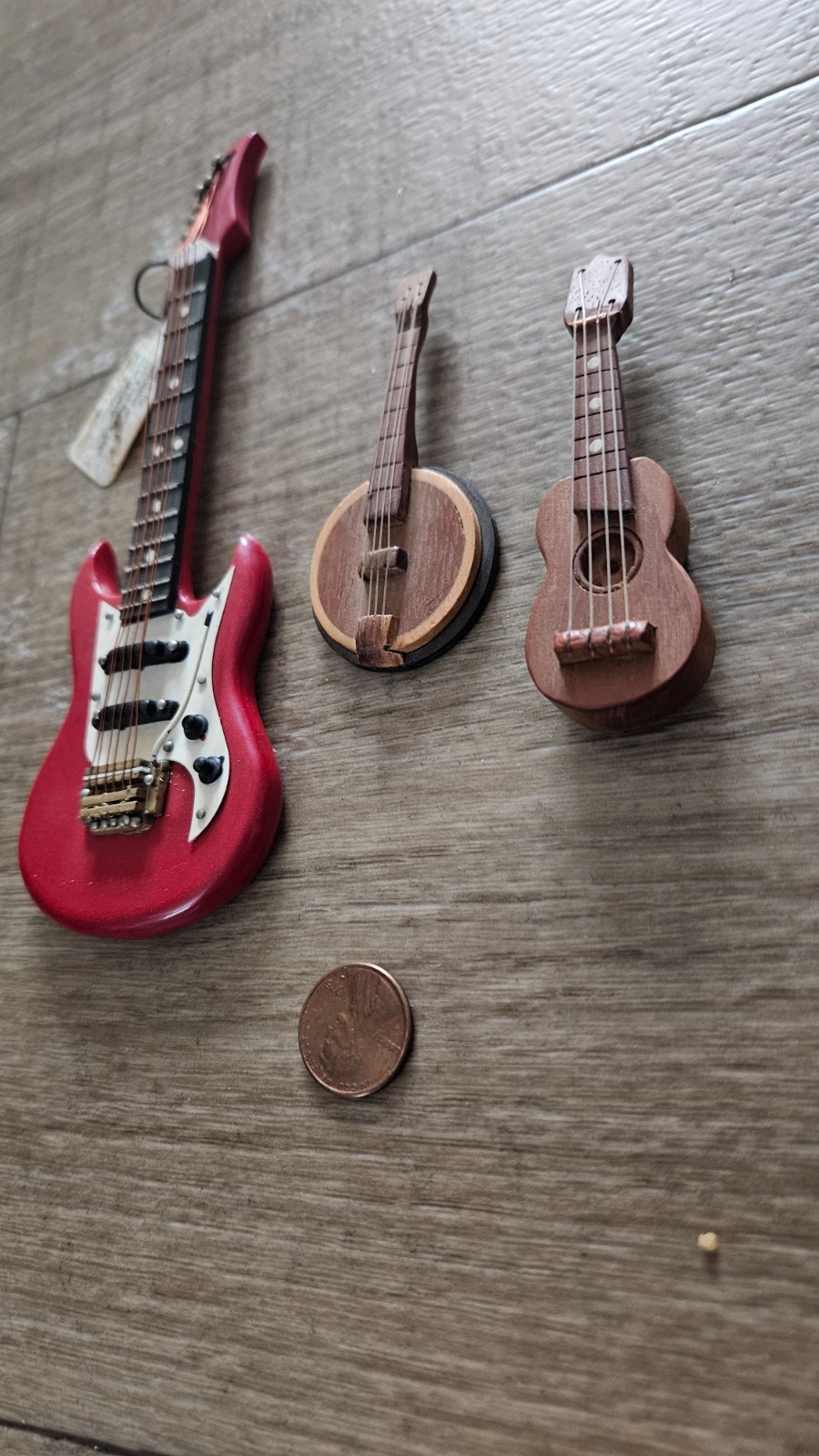Minature Electric Guitar, Banjo, and Acoustic Guitar