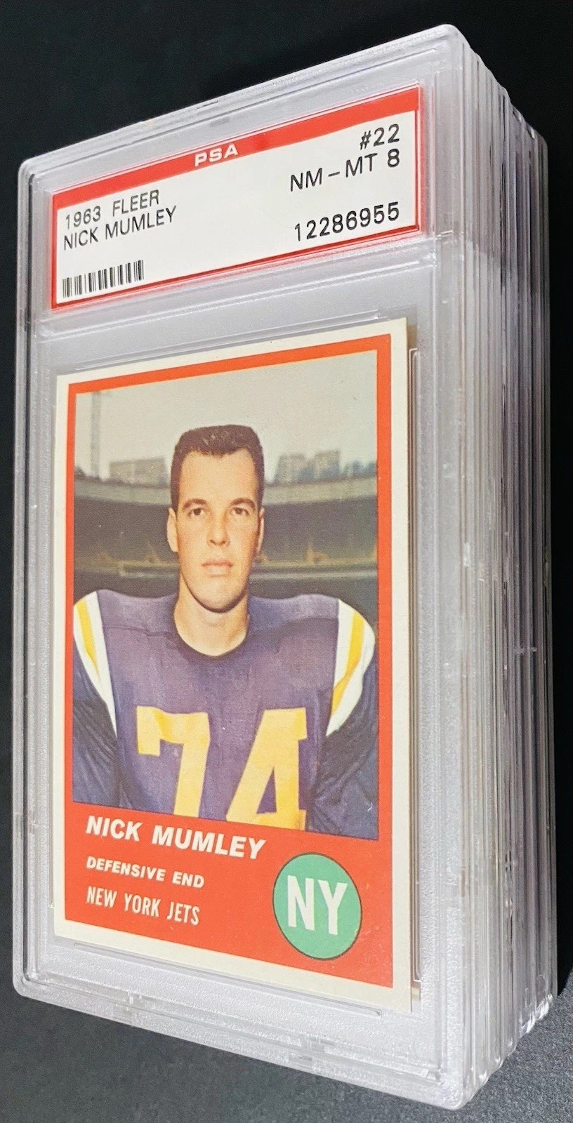 1963 FLEER PSA Football Lot -  Mumley Stinnette Scarpitto + More PSA 8