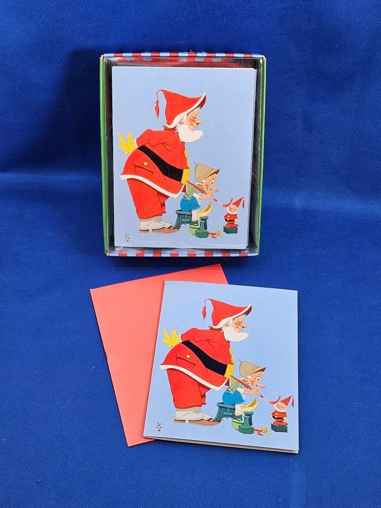Set 20 Vernon Grant's Santa's Seal of Approval Holiday Xmas Note Cards Elf Toys