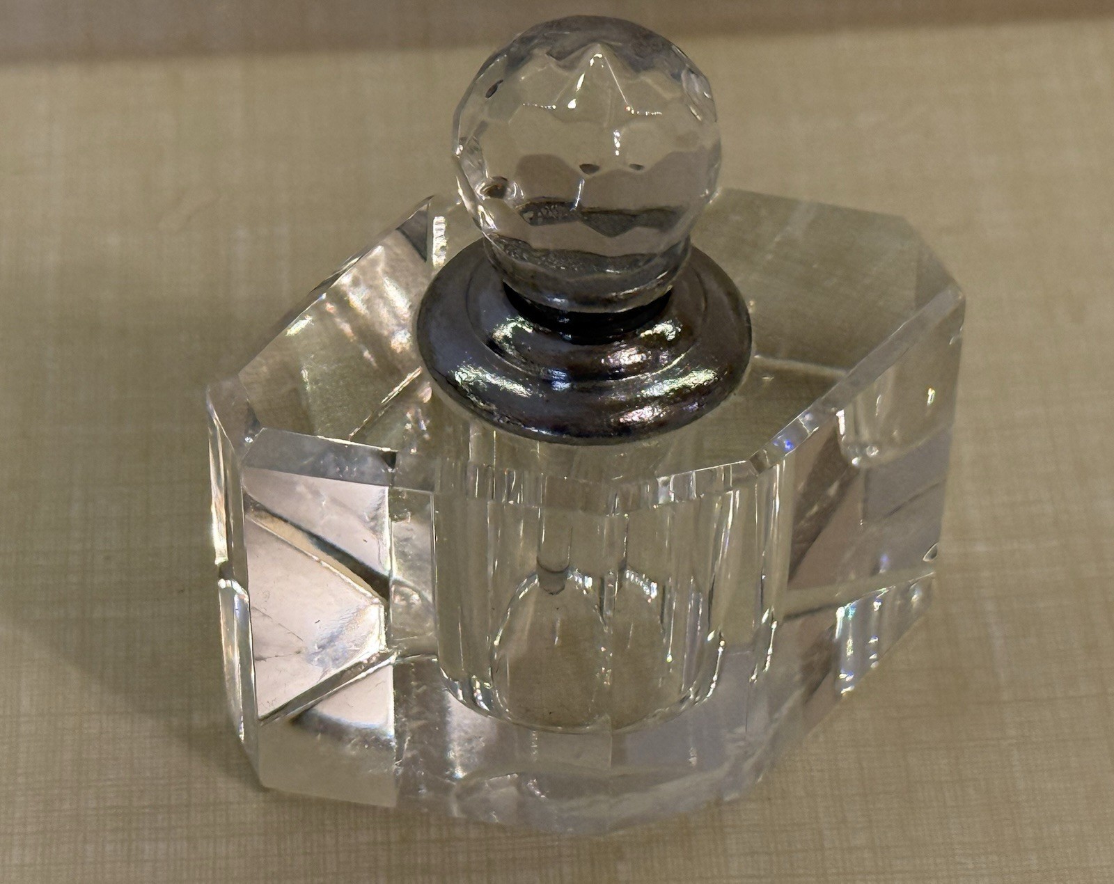 Tiny Clear Cut Crystal PERFUME BOTTLE #1