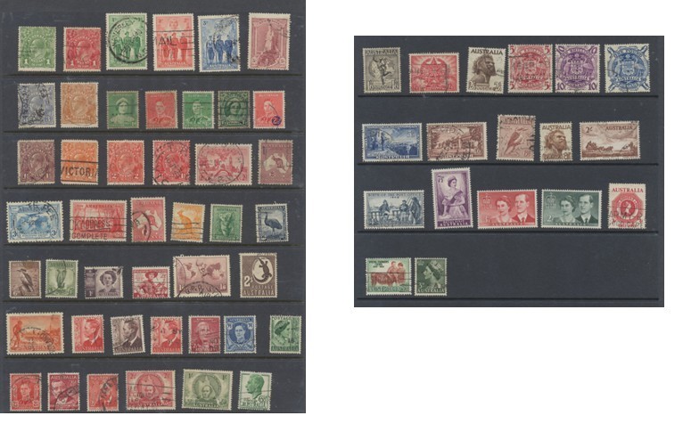 Australia Stamps 1914-1954 Mint + Used Selection of 62 stamps to £1