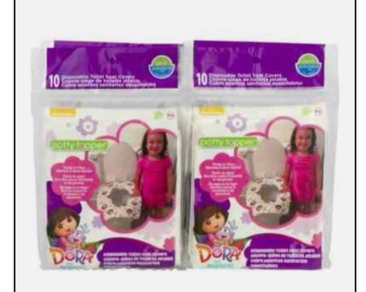 80 Dora The Explorer Disposable Potty Topper Stick-in-Place Covers (8x 10ct pk)