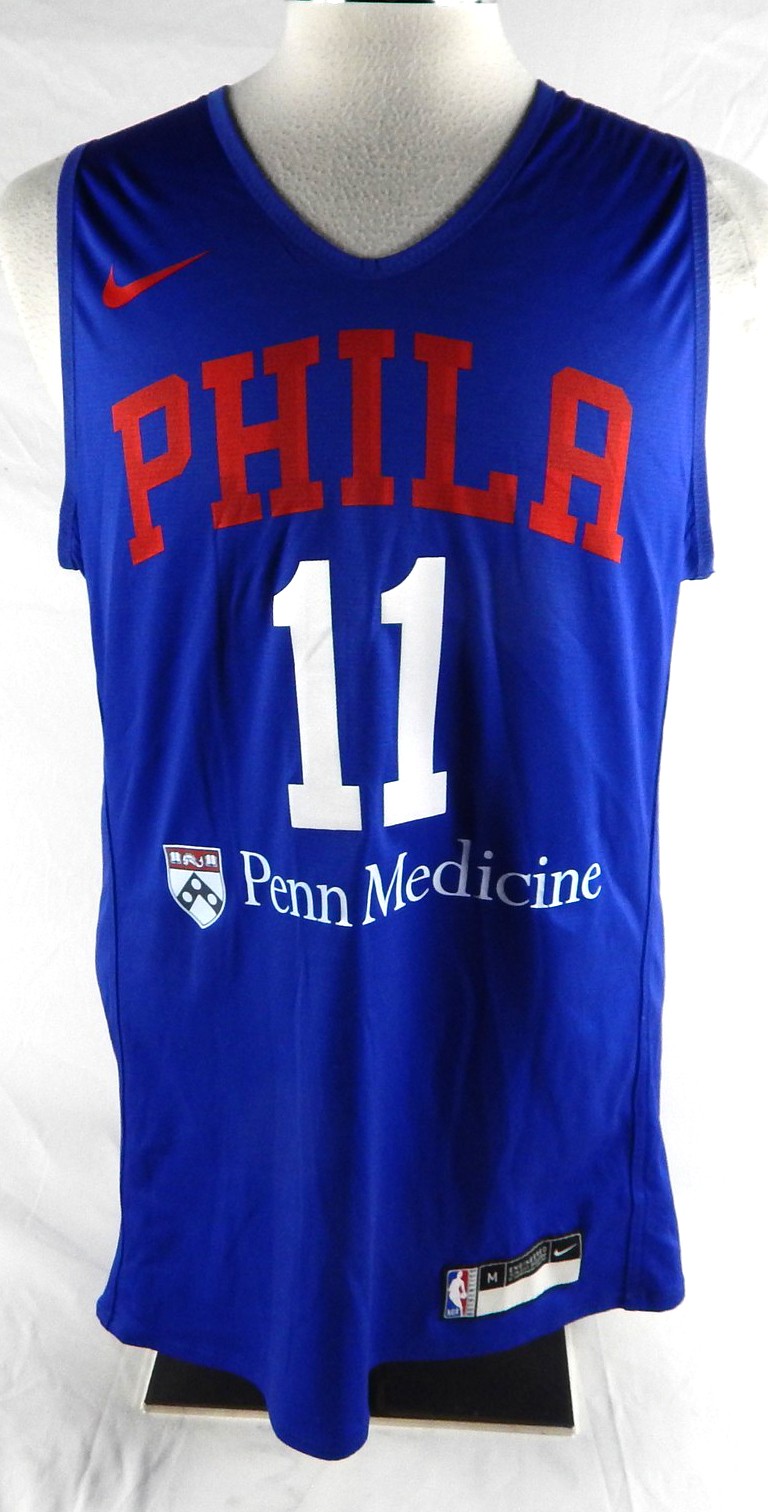 2024-25 Philadelphia 76ers Jeff Dowtin Jr #11 Game Used Blue Practice Jersey M 3