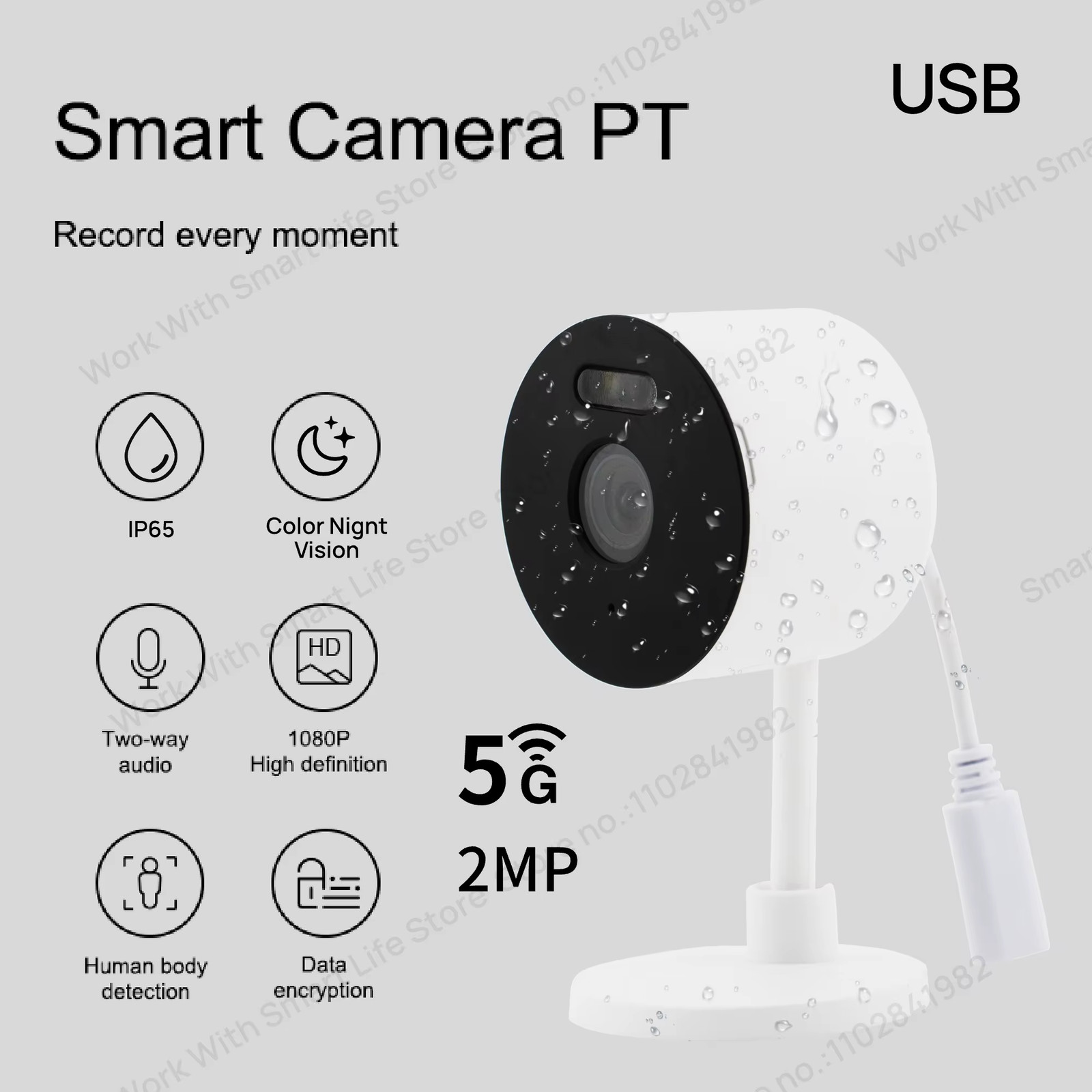 Tuya Smart 3MP&1080P HD Wifi Security Camera 5G/2.4G Indoor/Outdoor Pet Baby Mon