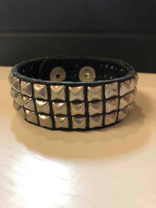 Ron Herman Studded Leather Bracelet Black Adjustable