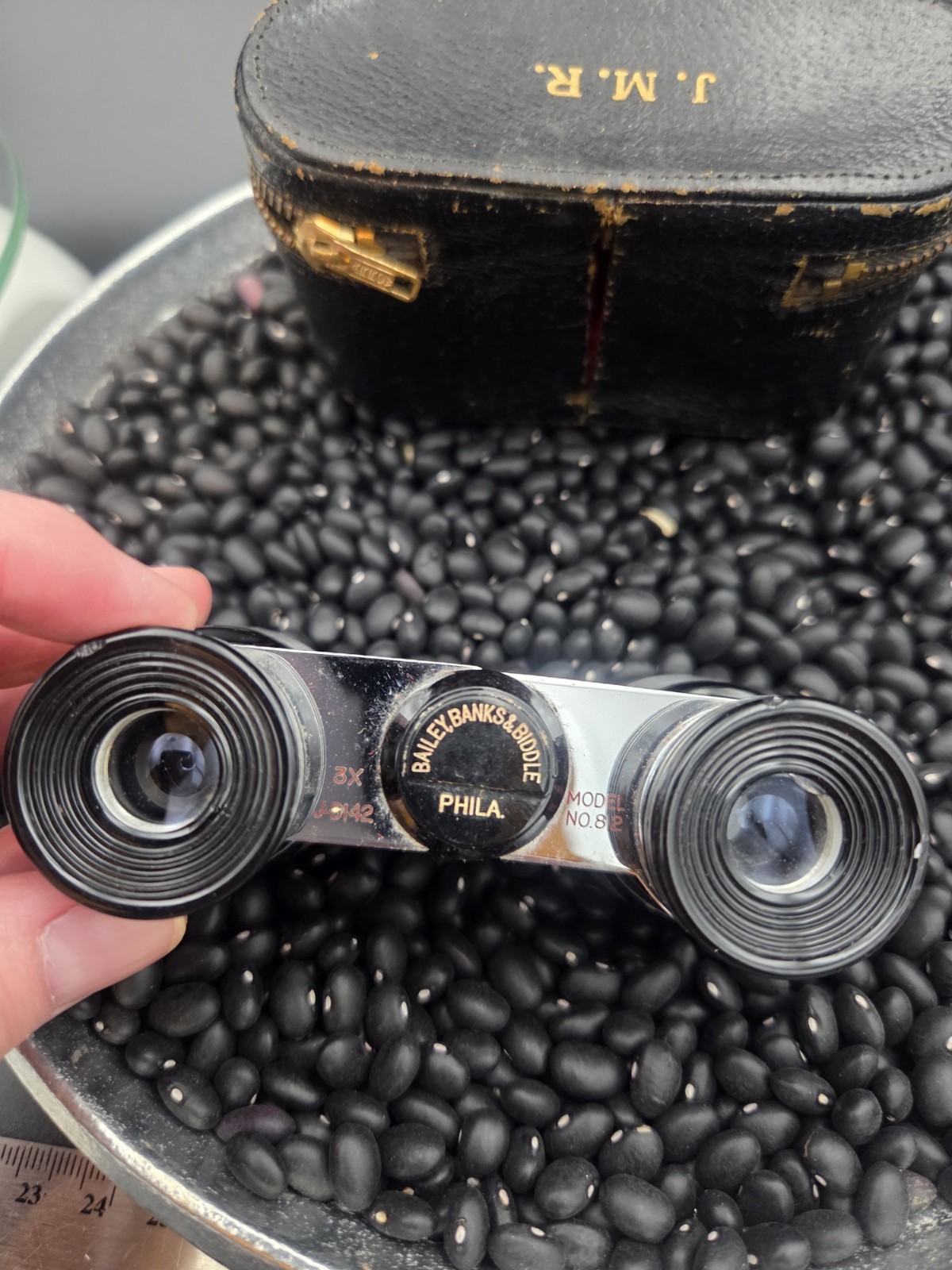 VTG Opera Glasses Binoculars with Initals Case Bailey Banks & Biddle