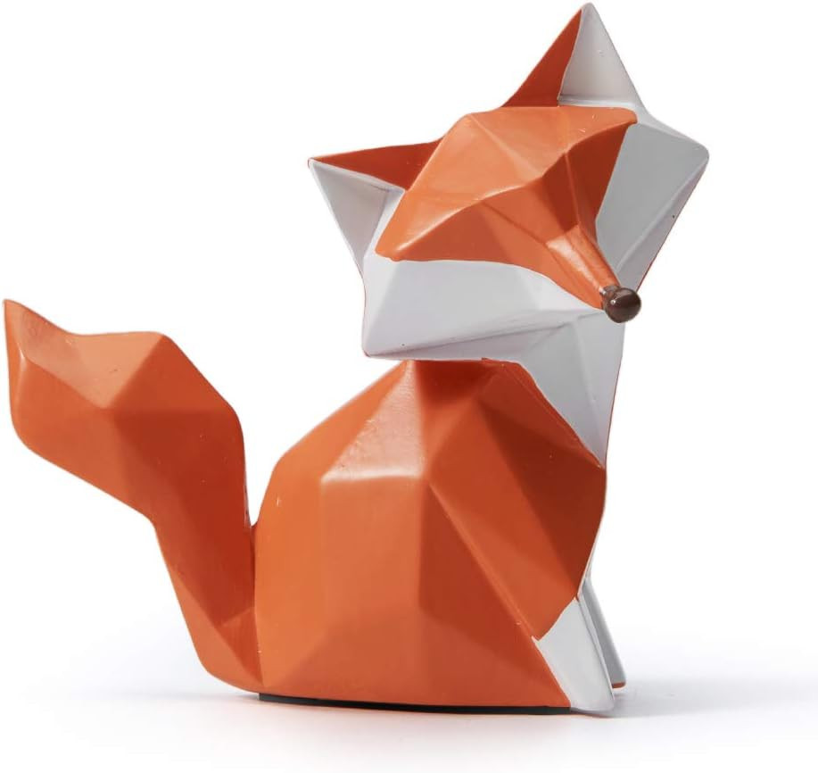 Fox Figurine Gifts Geometric Sculpture Decor Animal Gifts Statue Polyresin Arts 