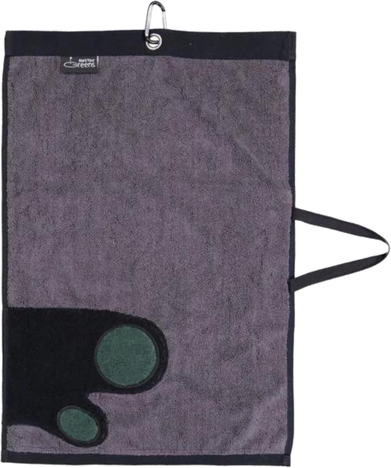 Mark Your Greens Towel & Scrubber Glove (Black/Grey, 16" x 24") 2025 Golf NEW