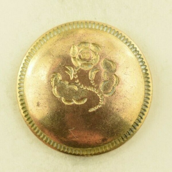 1820s-30s Scovills Gilt Golden Age Engraved 1 Piece Flower Leaves Button 3 P7B
