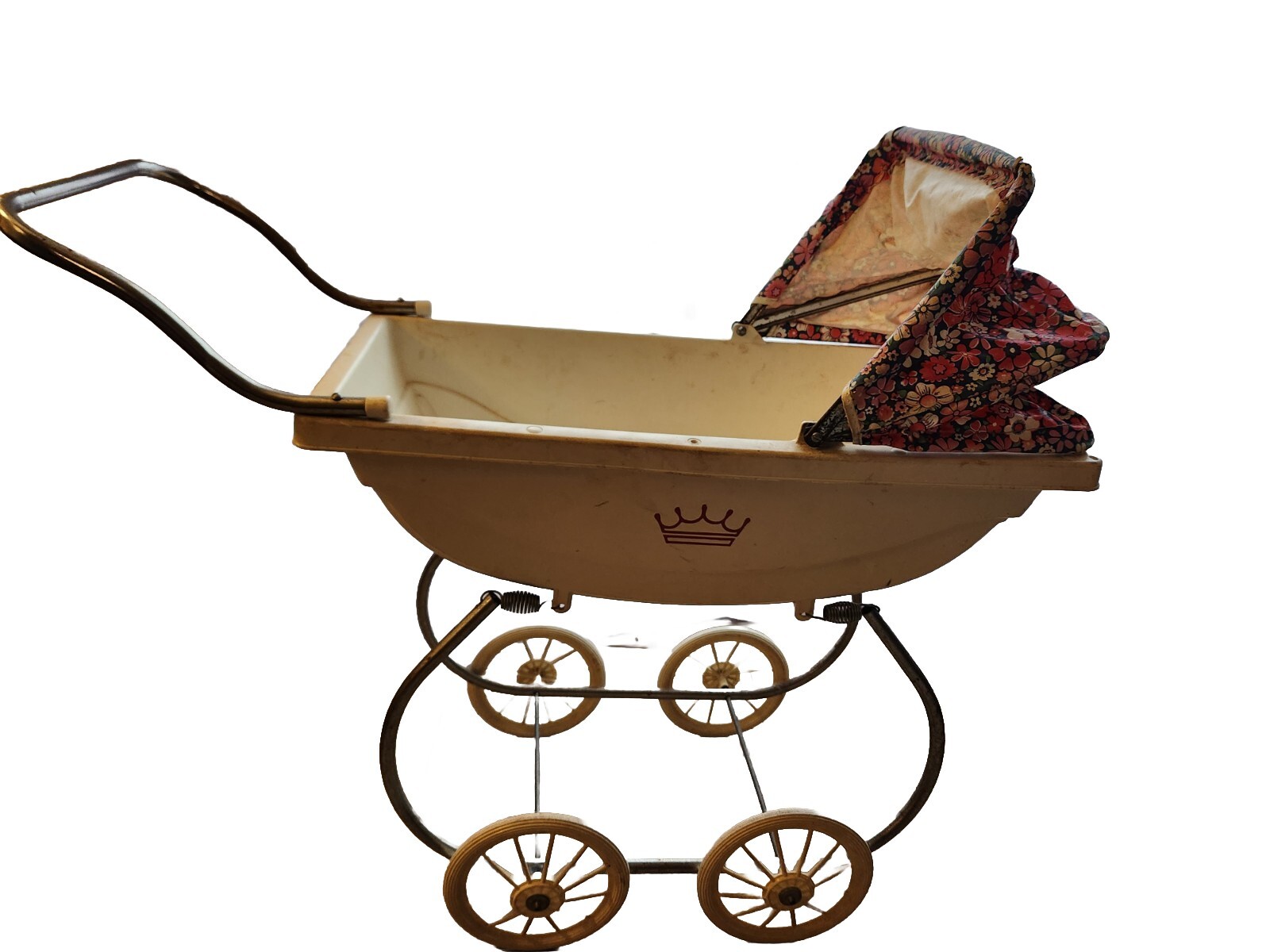 Vintage CROWN 1970S Baby Doll Carriage/Buggy/Pram Floral Shade
