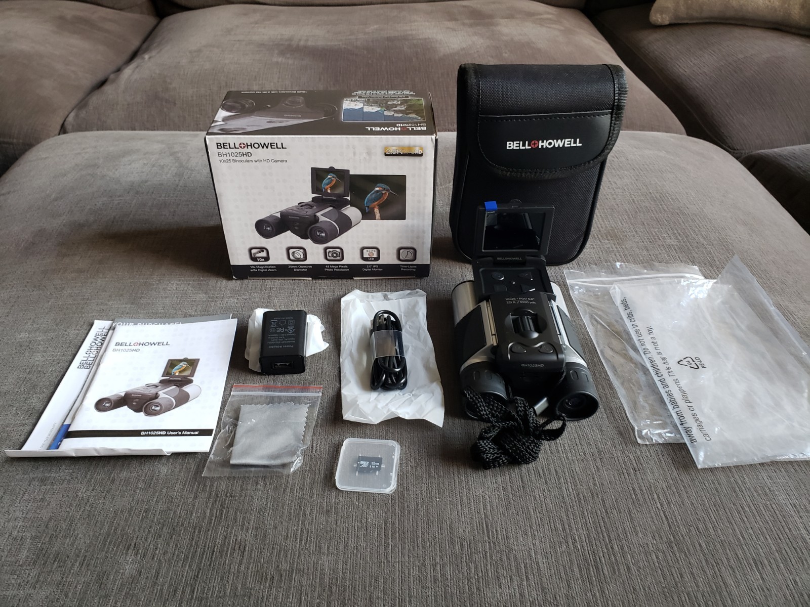 Bell Howell BH1025HD 10 x 25 Binoculars with 2.5K HD Digital Camera Bird Hunting