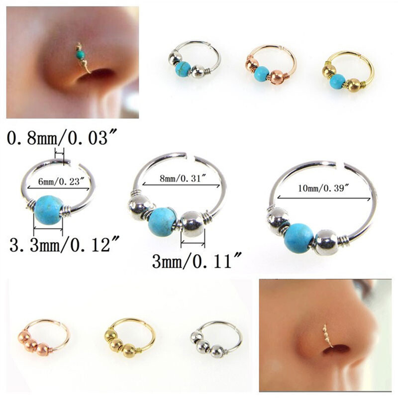 1Pcs Nose Ring Septum Clicker Hinge Segment Ear Helix Tragus Ring Hoop ∂
