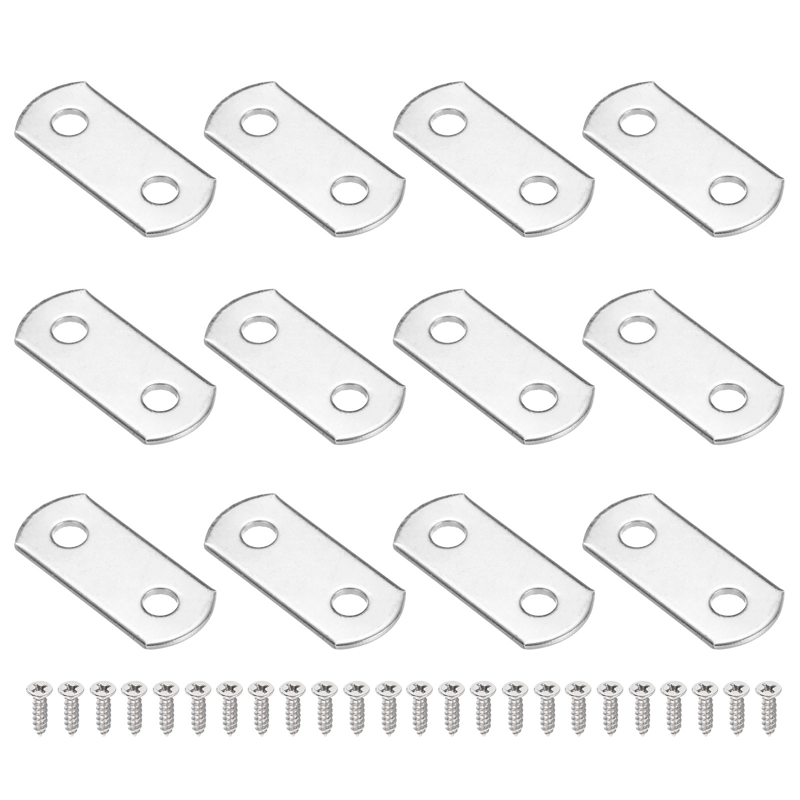 12Pcs 0/0 Flush Canvas Clips with 2 Holes Include 24 Screws, Silver Tone