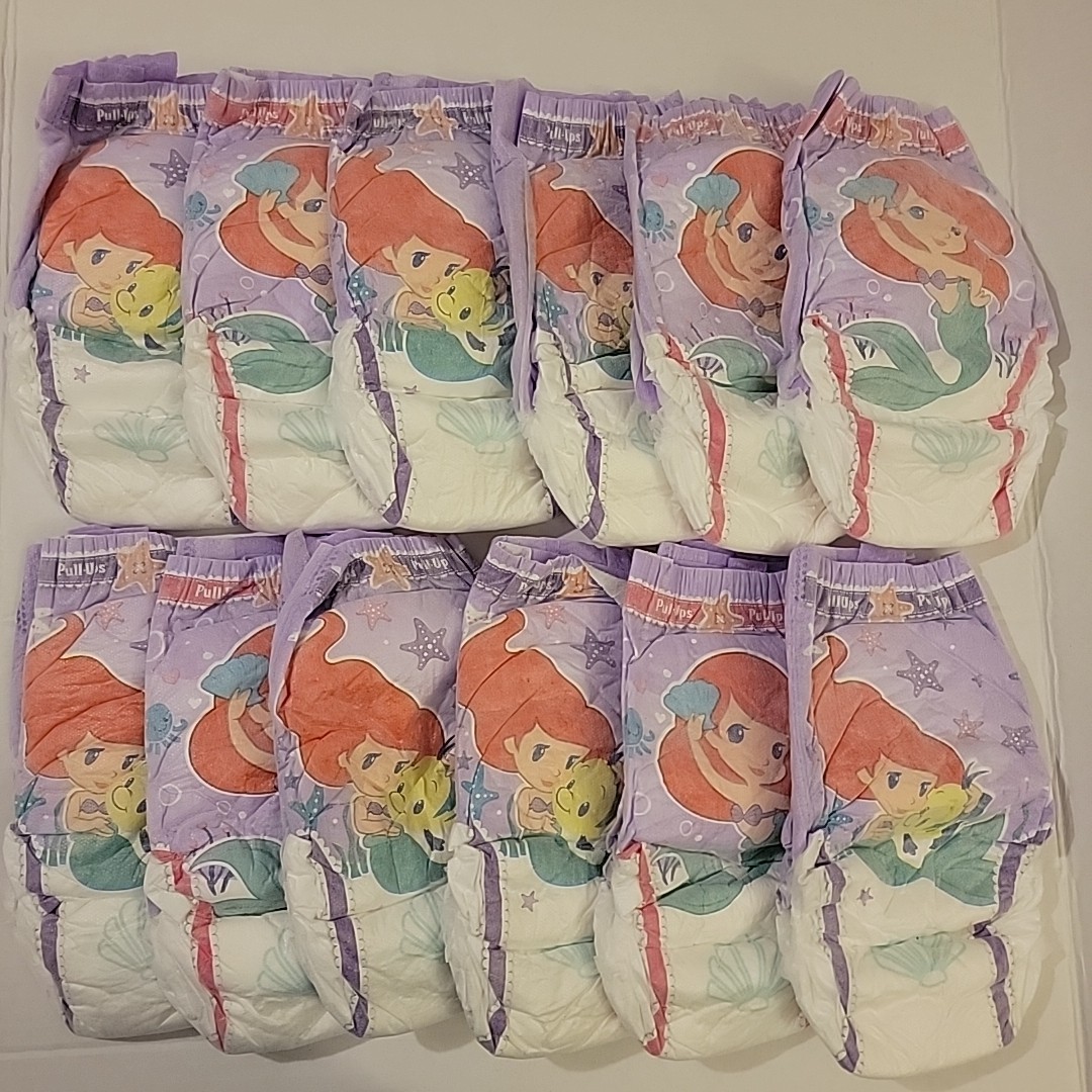 GIRLS Huggies Pull-Ups 5t-6t  Lot Of 12 Ariel Little Mermaid New Loose Package