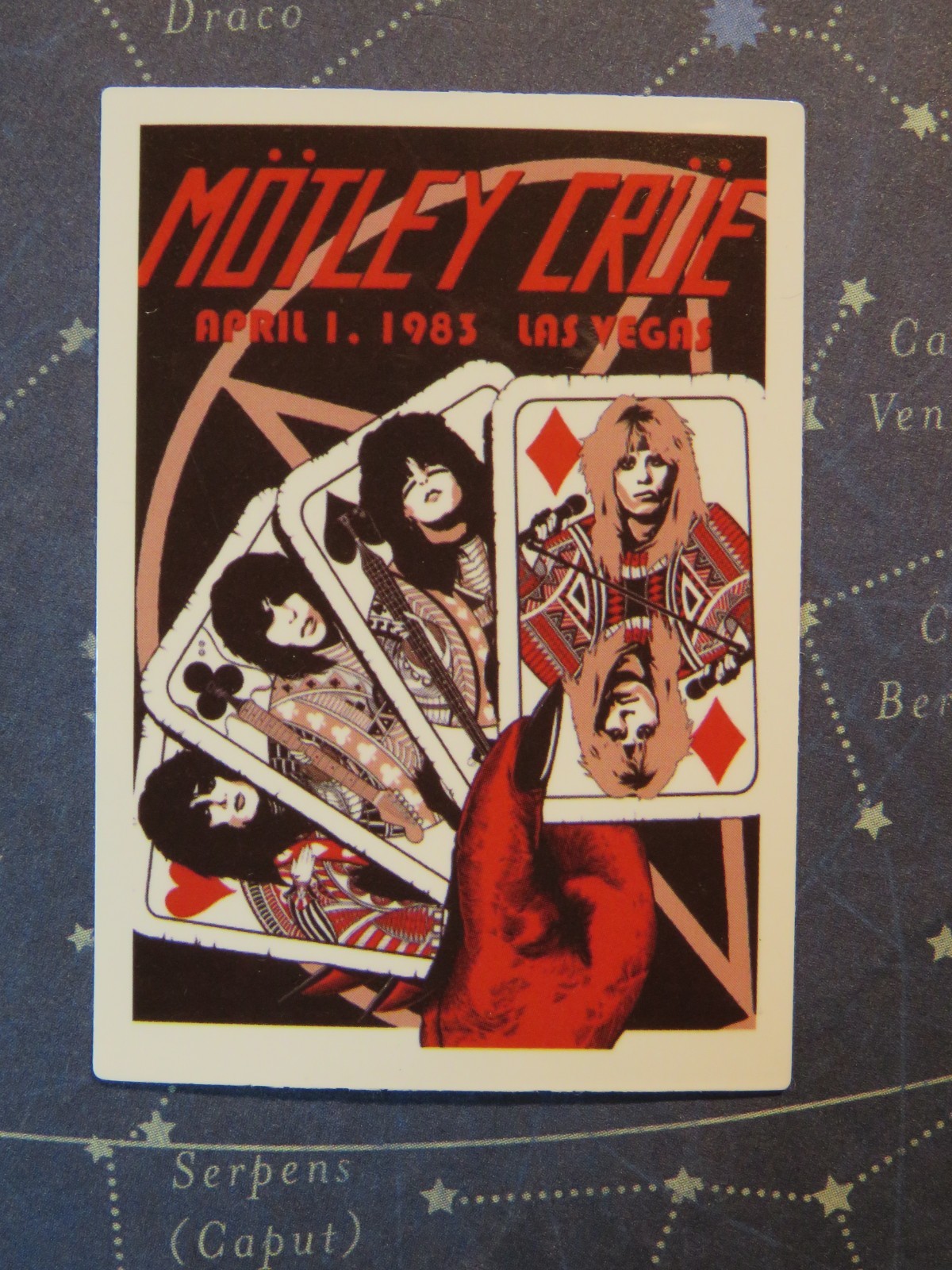 2.5" Music STICKER: MOTLEY CRUE 1983 Las Vegas, NEVADA Concert Poster Design