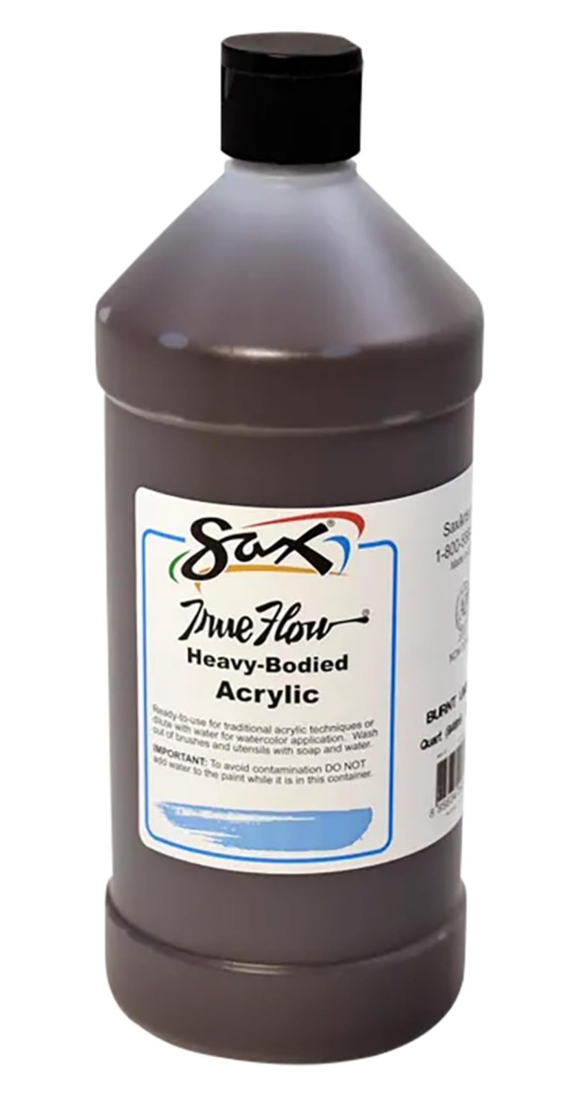 Sax Heavy Body Acrylic Paint, Burnt Umber, 1 Quart - School Arts Crafts