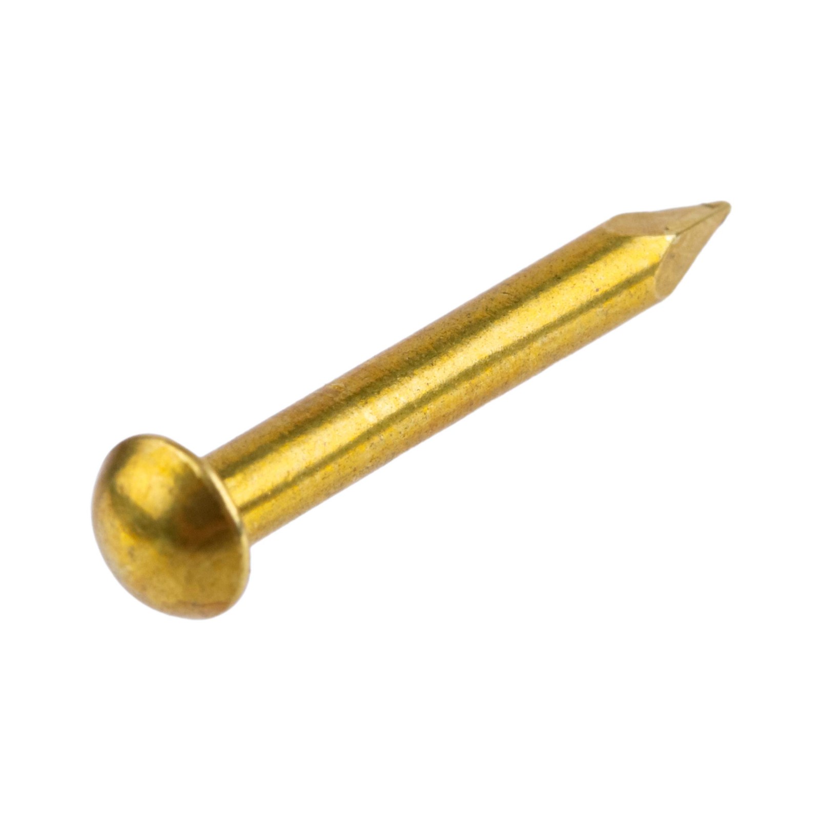 Solid Brass Escutcheon Pins - 1/2" Long - Pack of 100 - Small round Head Nails