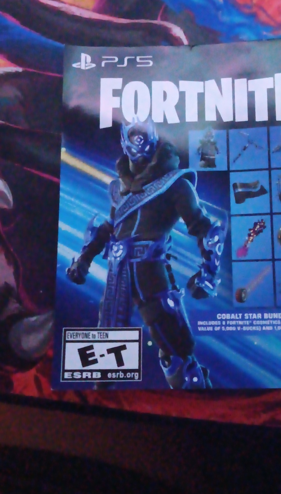 Sony Fortnite Cobalt Star Bundle 5,000 V-Bucks Prepaid Card for PlayStation 5