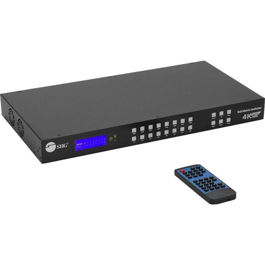 SIIG 8x8 HDMI 4K60Hz Matrix Switcher with LCD 18Gbps CEMX0011S1