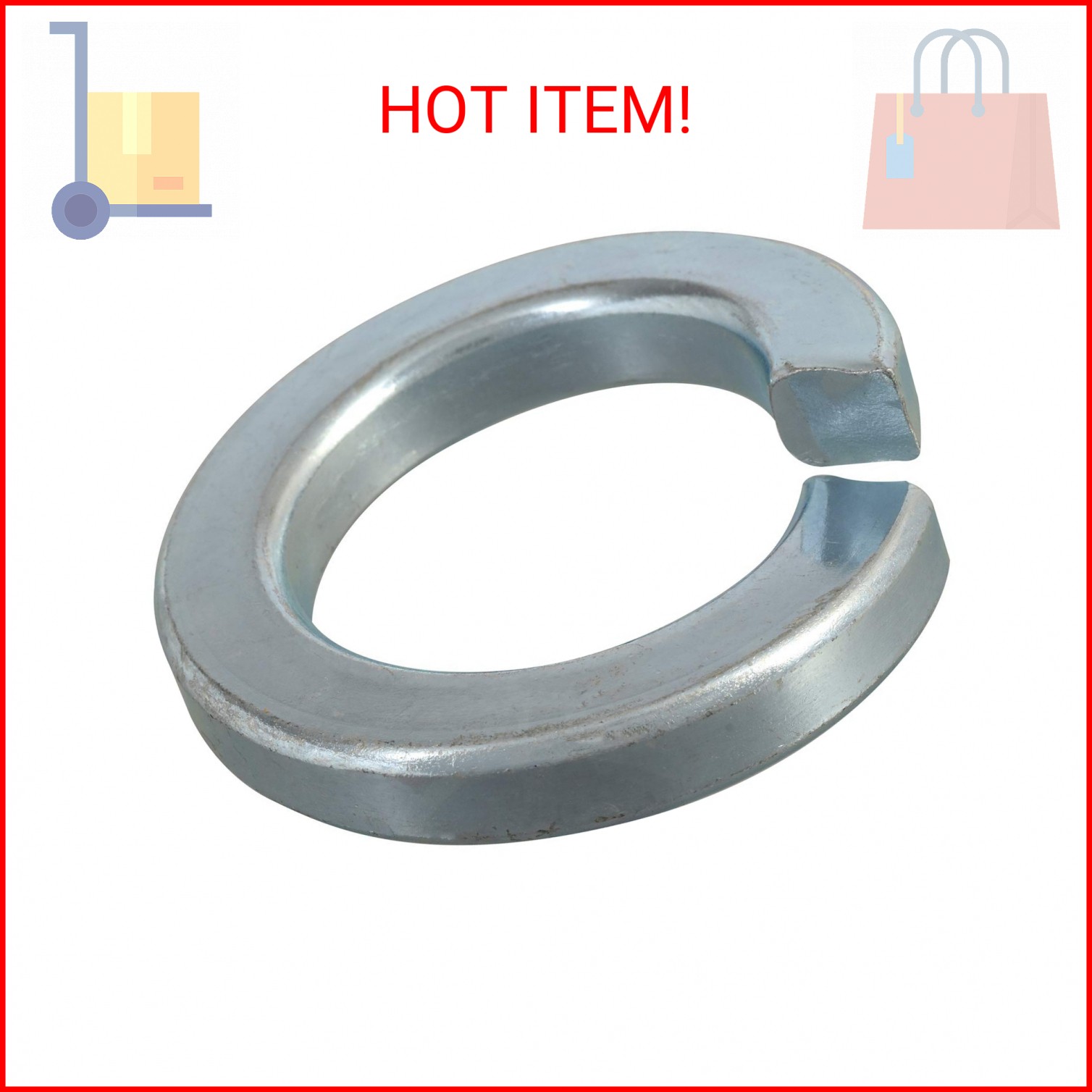 The Hillman Group 300018 1/4" Split Lock Washer, Steel, 100 Pieces