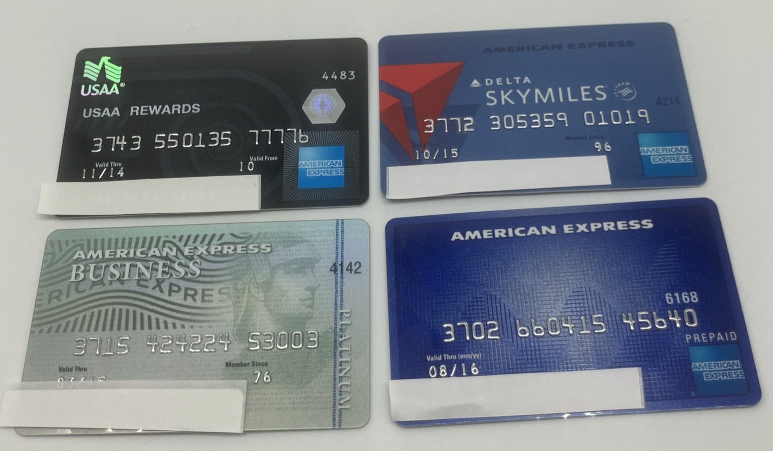 Lot Of 4 Expired Credit Cards For Collectors -  American Express (9213)
