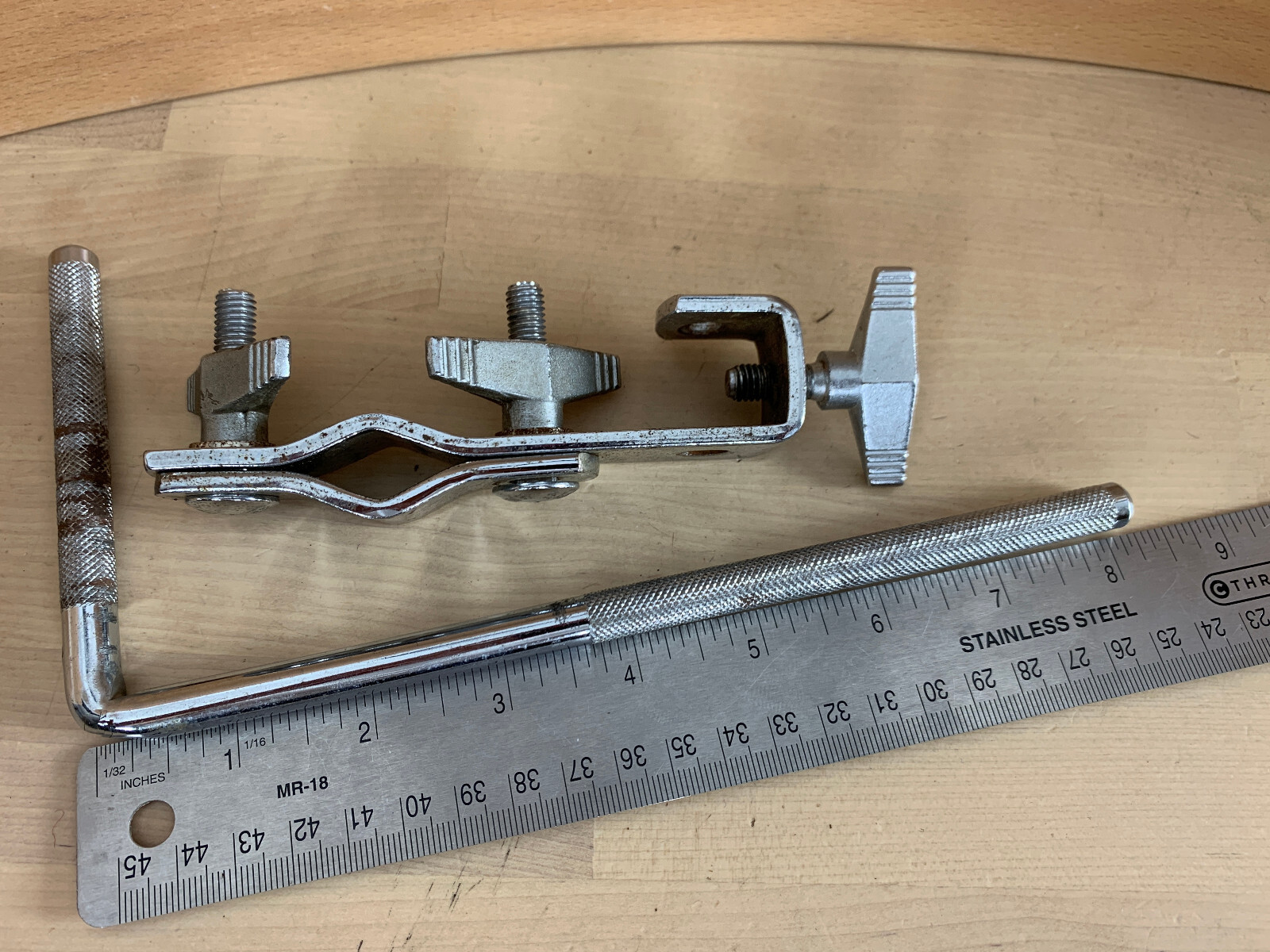 PEARL 80s 90s Vtg Percussion L-Arm Holder Mount Part Multi-Clamp 3/8" Diameter