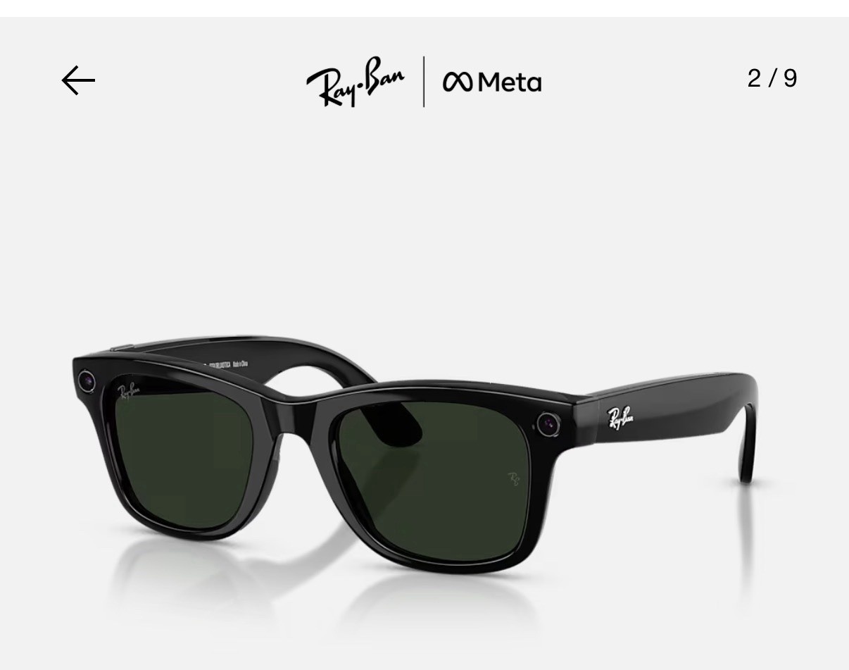 Ray Ban Meta Wayfarer RW4006 Smart Glasses Bluetooth Wi-Fi Shiny Black G15 Green