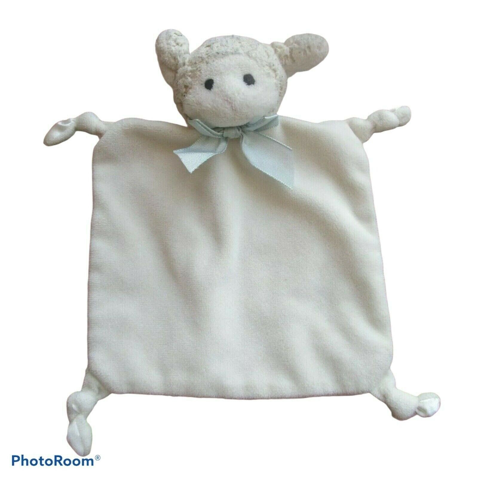 Blankets and Beyond Bearington Baby lamb Sheep Security Blanket White knotted