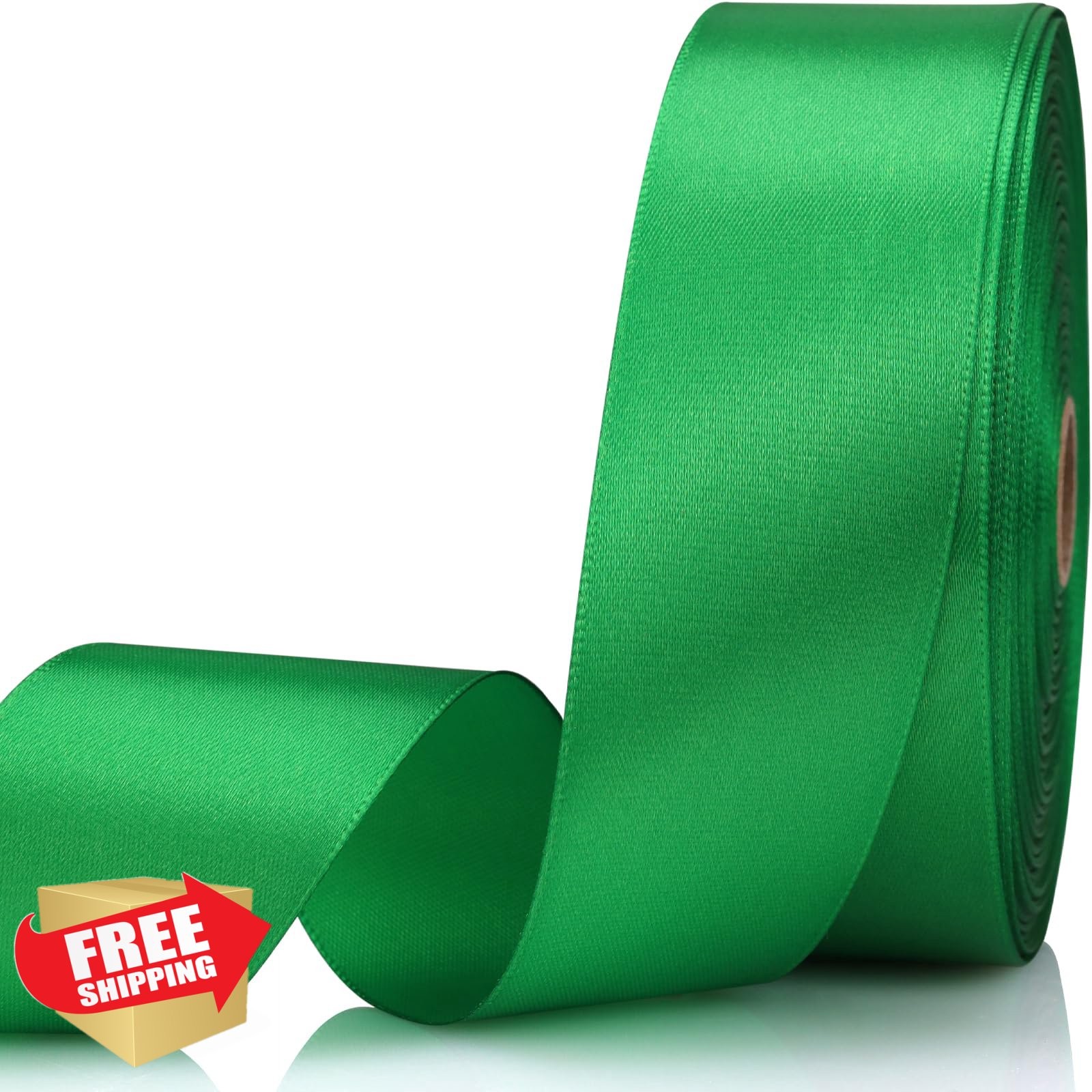 NISDOCF Green Satin Ribbon 1-1/2 Inch 60 Yards Gift Wrapping Floral Wedding