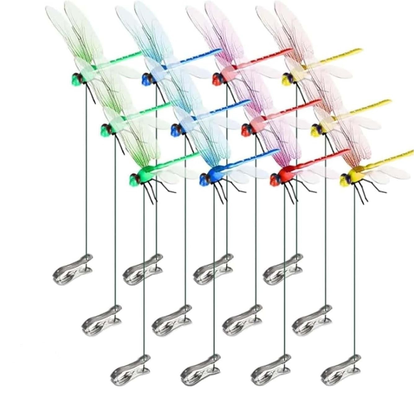 Dragonfly Clip,3D Dragonfly Garden Stakes Decor,Dragonfly Garden Decor Clip,f...